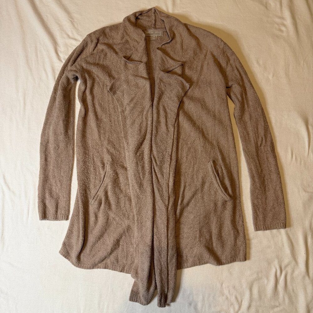 Barefoot Dreams CozyChic Lite Cardigan‎ Sweater S/M Tan